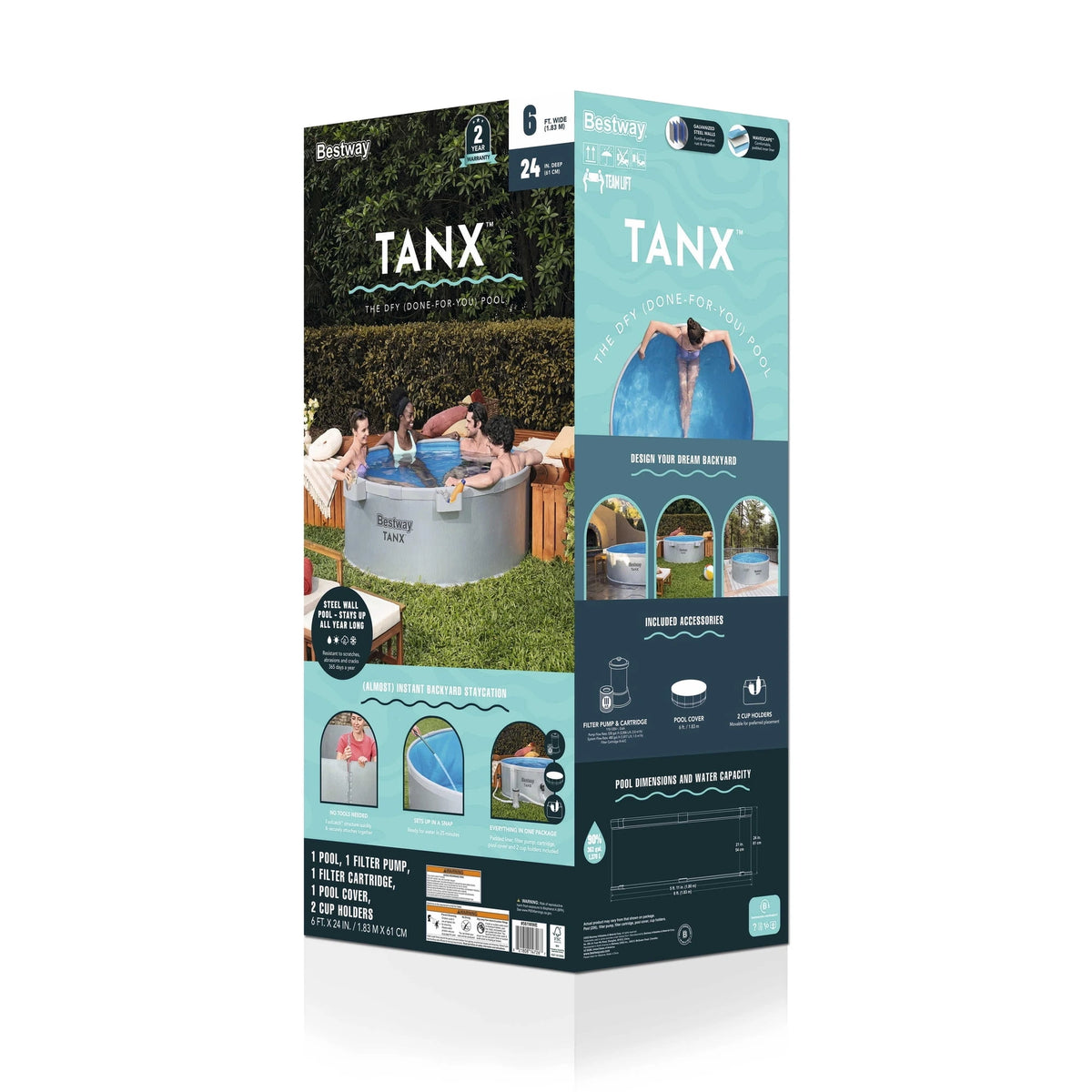 Bestway TANX 6-Foot Round Above-Ground Pool Set