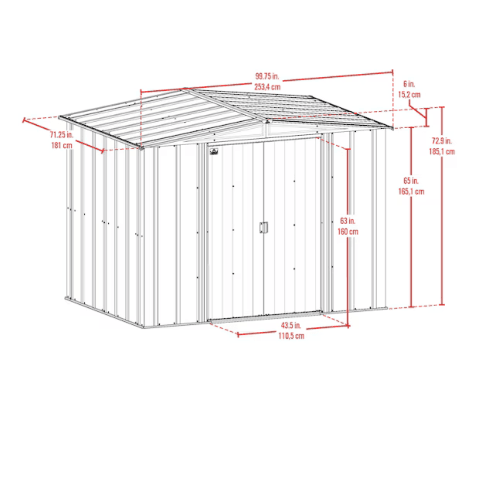 Newport 8 x 6-Foot Galvanized Metal Storage Shed