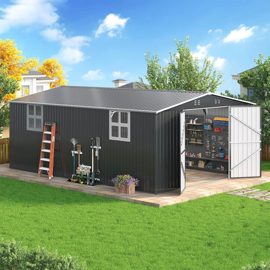 12 x 18-Foot Large Outdoor Metal Storage Shed