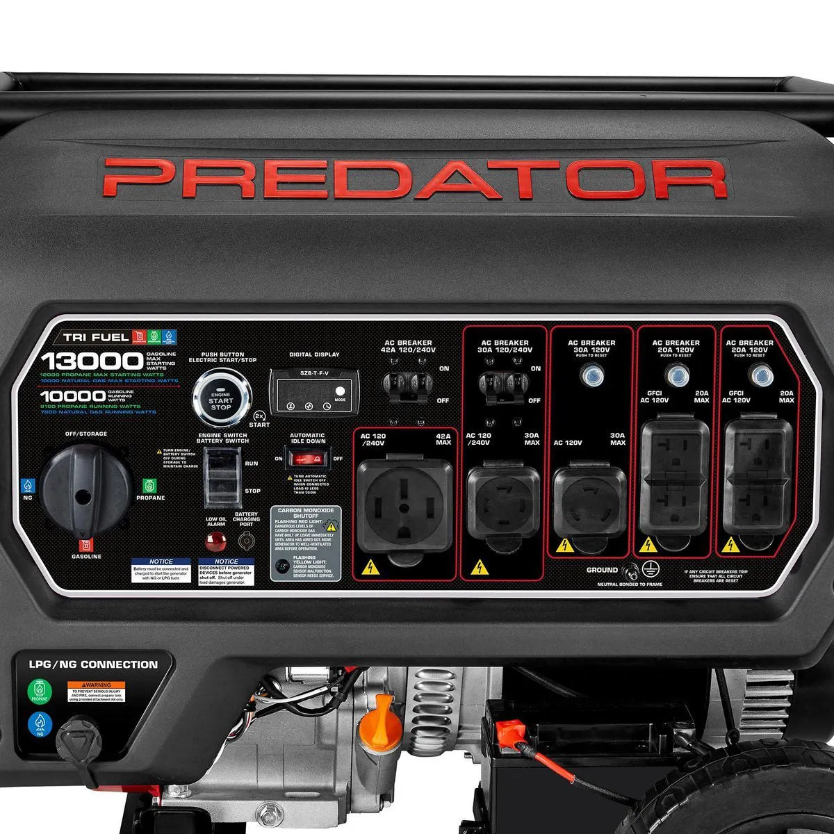 Predator 13,000-Watt Tri-Fuel Portable Generator