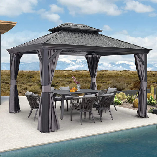 PURPLE LEAF 10 x 14-Foot Hardtop Patio Gazebo