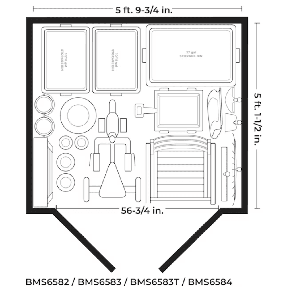 Suncast 6 x 4-Foot Modernist Lean-To Storage Shed